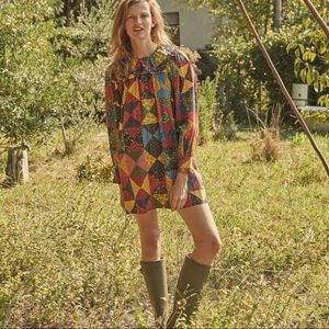 Doen Adalina Dress - Countryside Patchwork Print NWT